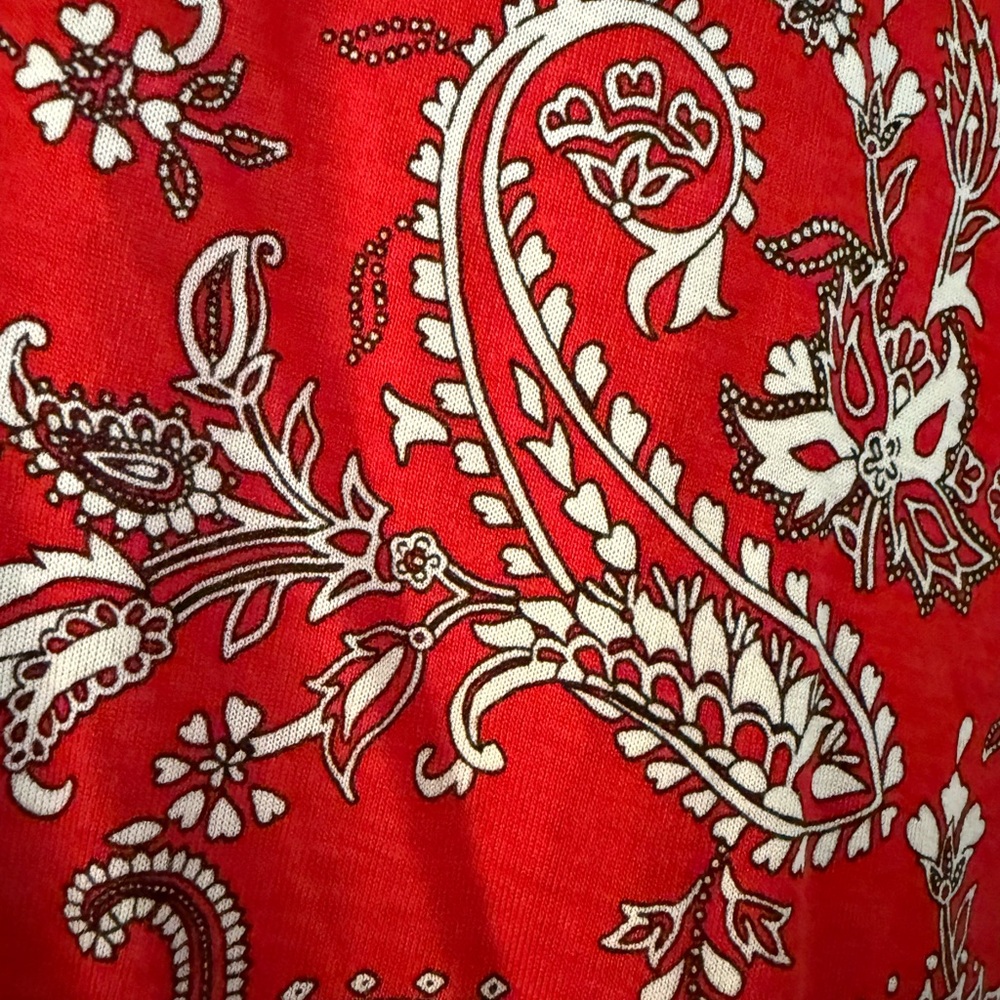 J. Jill Red Paisley Tunic Top - Picture 3 of 7